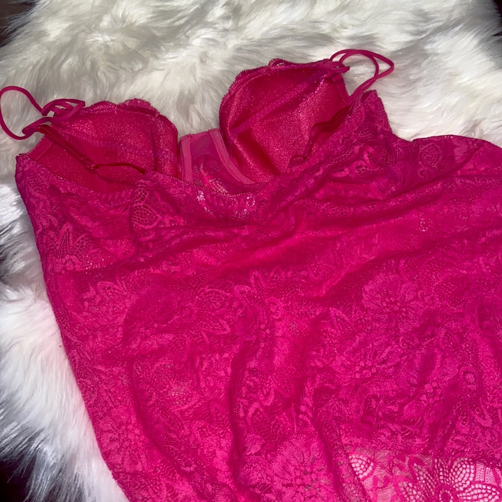 VS Victoria’s Secret pink slip floral size L large like new nighty night dress - Picture 6 of 9
